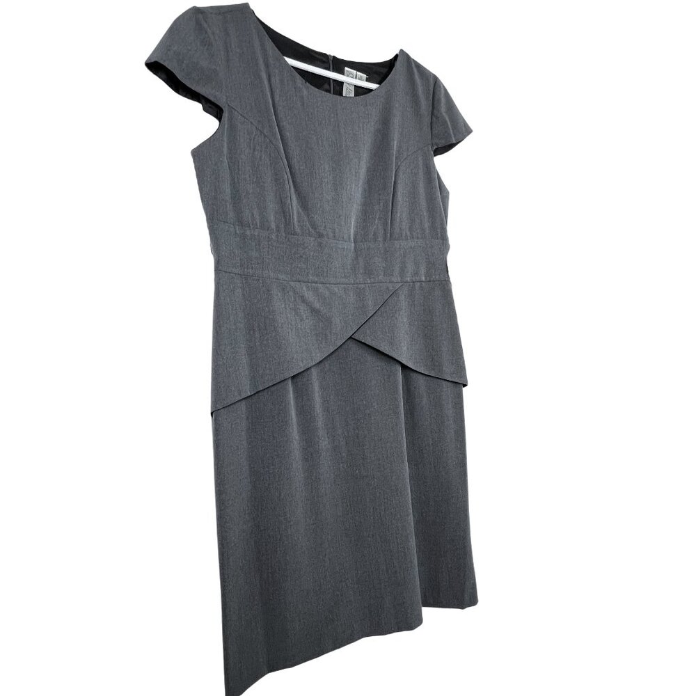 Emma & Michele Gray Sheath Dress with Peplum Waist – NWT – Size 12